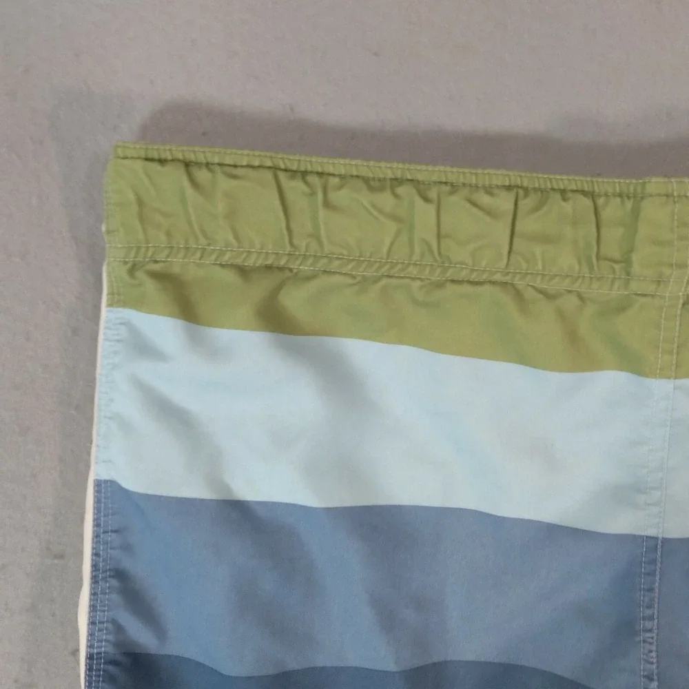 Mossimo surf board shorts swim trunks men's medium blue stripe cargo pockets